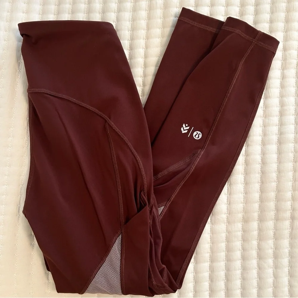 Lululemon X Barry’s Stronger as One High Rise Tight in Midnight Maroon, Size 4